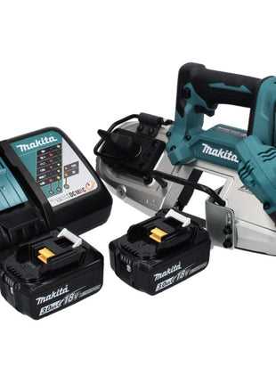Makita DPB 183 RF Scie à ruban sans fil 18 V 66 mm brushless + 2x Batteries 3,0 Ah + Chargeur
