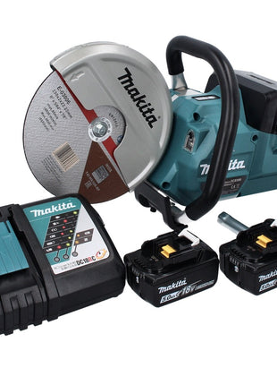 Makita DCE 090 RT2X1 Cordless Brushless Disc Cutter 36 V (2x 18 V) 230 mm + Batteries 5.0 Ah + Charger