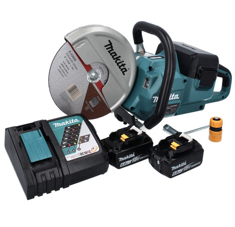 Makita DCE 090 RG2X1 Cordless Brushless Disc Cutter 36 V (2x 18 V) 230 mm + Batteries 6.0 Ah + Charger