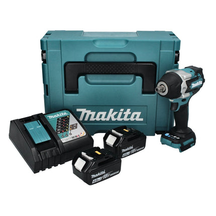 Llave de impacto sin cable Makita DTW 701 RMJ 18 V 700 Nm 1/2" XPT Brushless + 2x batería recargable 4.0 Ah + cargador + Makpac