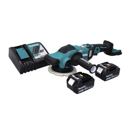 Makita DPO 600 RF akumulatorowa polerka mimośrodowa 18 V 150 mm XPT bezszczotkowa + 2x akumulator 3,0 Ah + ładowarka