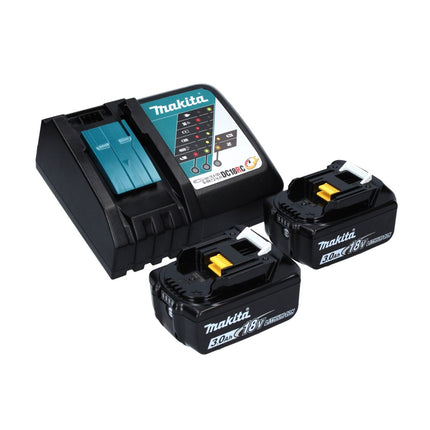 Makita DPO 600 RF Pulidora excéntrica a batería 18 V 150 mm XPT Brushless + 2 baterías de 3,0 Ah + cargador