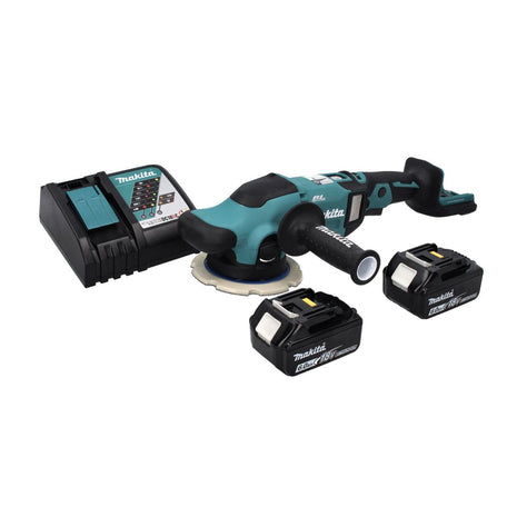 Makita DPO 600 RG akumulatorowa polerka mimośrodowa 18 V 150 mm XPT bezszczotkowa + 2x akumulator 6,0 Ah + ładowarka