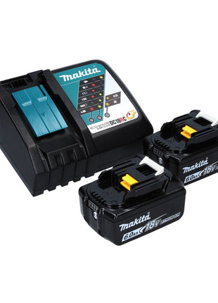 Makita DUB 363 RG2V Soffiatore / aspirafoglie a batteria 36 V ( 2x 18 V ) Brushless + set di aspirazione + 2x batteria ricaricabile 6,0 Ah + caricabatterie