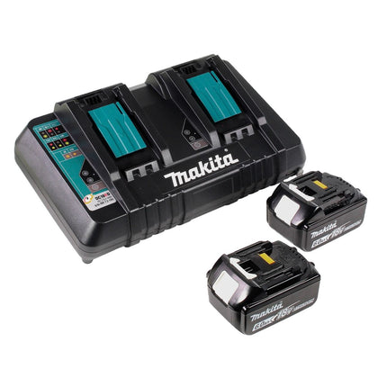 Makita DUB 363 PG2V Akumulatorowa dmuchawa / odkurzacz do liści 36 V ( 2x 18 V ) bezszczotkowa + zestaw ssący + 2x akumulator 6,0 Ah + podwójna ładowarka