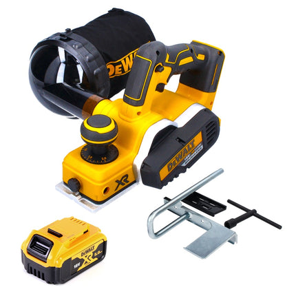 DeWalt DCP 580 N Akku Hobel 18 V 82 mm Brushless + Staubfangsack DWV 9390 + 1x Akku 5,0 Ah - ohne Ladegerät