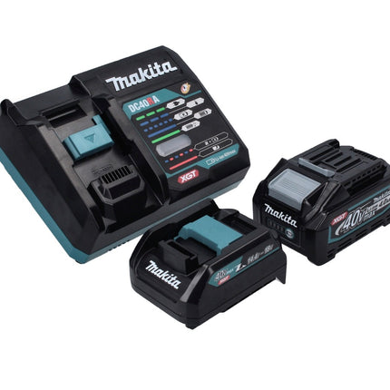 Kit de fuente de alimentación Makita 40 V máx. con 1x batería BL 4040 4,0 Ah XGT + cargador rápido DC 40 RA XGT LXT + adaptador de carga ADP10