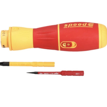 Destornillador eléctrico Wiha speedE II eléctrico 7 piezas + 2x SlimBit + batería + cargador + L-Boxx Mini + Juego de puntas slimBit electric VDE Torx set 6 piezas.