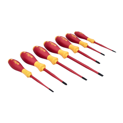 Juego de destornilladores Wiha SoftFinish eléctricos slimFix 7 piezas VDE 1000 V (44867) ranurados/Phillips/Pozidriv.
