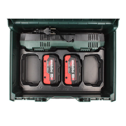 Set básico Metabo 2x batería 18 V 10,0 Ah LIHD + cargador doble + metaBOX