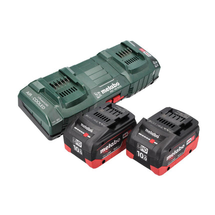 Set básico Metabo 2x batería 18 V 10,0 Ah LIHD + cargador doble + metaBOX