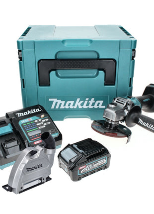 Makita GA008GM101 Cordless Angle Grinder 125 mm 40V max. Brushless XGT + 1x Battery 2.5 Ah + Charger + Suction Hood + Makpac Case