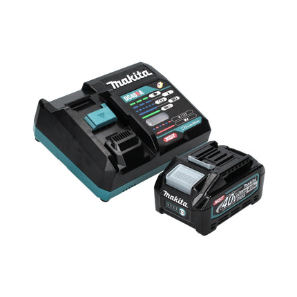 Amoladora angular a batería Makita GA 008 GM101 40 V máx. 125 mm sin escobillas XGT + 1x batería 4,0 Ah + cargador + campana de aspiración + Makpac