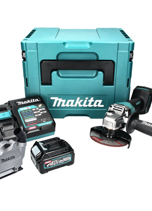 Makita GA016GD101 Cordless Angle Grinder 125 mm 40V max. Brushless XGT + 1x Battery 2.5 Ah + Charger + Suction Hood + Makpac Case