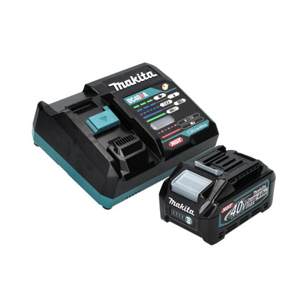 Amoladora angular a batería Makita GA 016 GM101 40 V máx. 125 mm sin escobillas XGT + 1x batería 4,0 Ah + cargador + campana de aspiración + Makpac