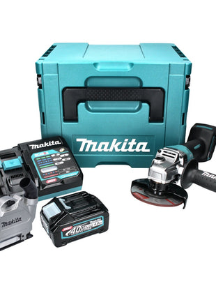 Makita GA016GM101 Cordless Angle Grinder 125 mm 40V max. Brushless XGT + 1x Battery 4.0 Ah + Charger + Suction Hood + Makpac Case