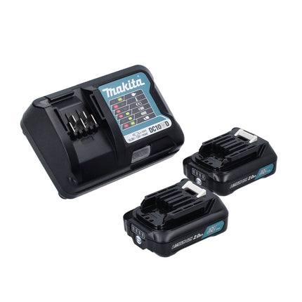 Makita HP 333 DWAE Akku Schlagbohrschrauber 12 V 30 Nm + 2x Akku 2,0 Ah + Ladegerät + 101 tlg. Bit Bohrer Set + Koffer - Toolbrothers