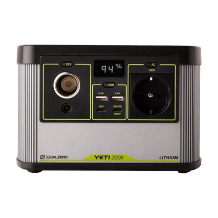 Goal Zero Yeti 200X Portable Power Station - 230 V 13 Ah + Nomad 100 Foldable Solar Panel 18 - 22 V 100 W + 4,5 Meter Verlängerungskabel
