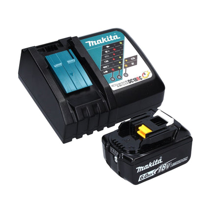 Makita DGA 504 RG1J Meuleuse d'angle sans fil 18 V 125 mm Brushless + 1x Batterie 6.0 Ah + Chargeur + Coffret Makpac