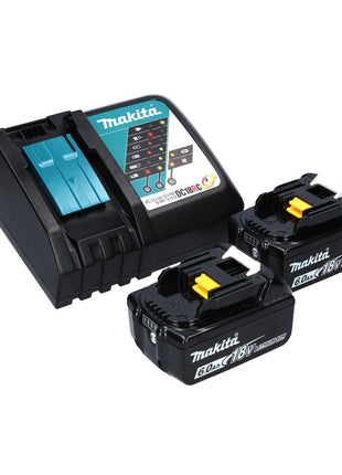 Makita DGA 504 RGJ cordless angle grinder 18 V 125 mm brushless + 2x rechargeable battery 6.0 Ah + charger + Makpac