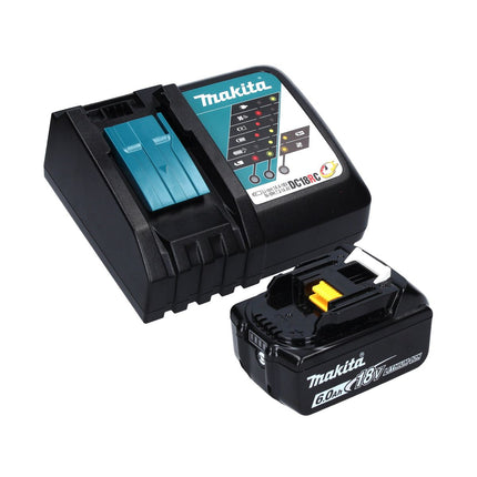 Makita DDF 481 RG1J taladro atornillador inalámbrico 18 V 115 Nm sin escobillas + 1x batería 6,0 Ah + cargador + Makpac