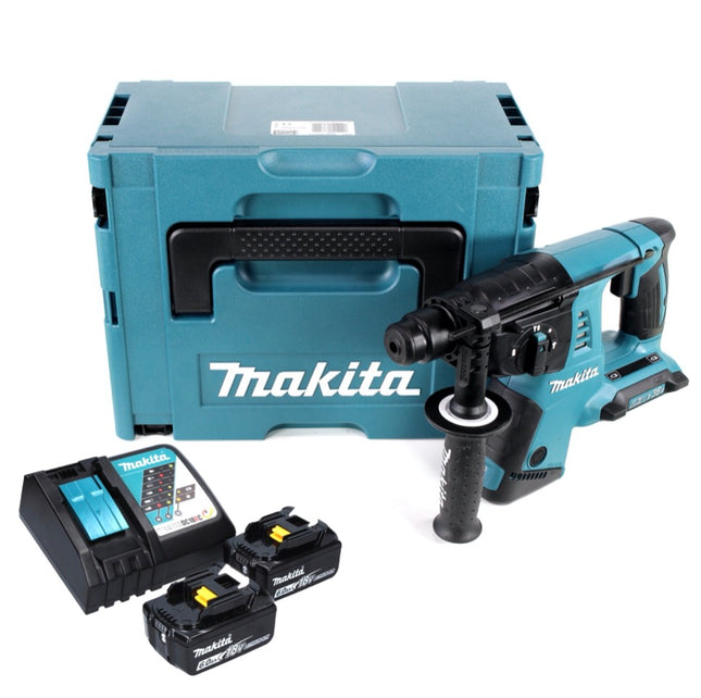 Taladro percutor a batería Makita DHR 263 RGJ 36 V (2x 18 V) 3,0 J SDS-plus + 2x batería 6,0 Ah + cargador