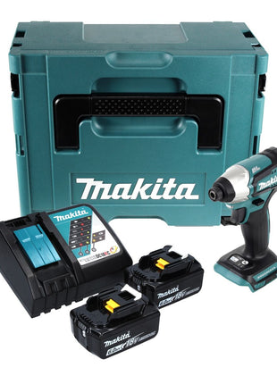 Makita DTD 155 RGJ cordless impact wrench 18 V 140 Nm 1/4" brushless + 2x rechargeable battery 6.0 Ah + charger + Makpac