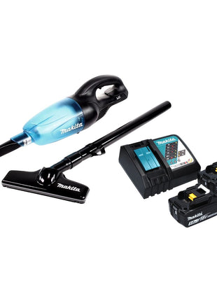 Makita DCL 180 RT B cordless hoover 18 V black + 2x rechargeable battery 5.0 Ah + charger