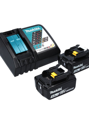 Makita DCL 180 RT B cordless hoover 18 V black + 2x rechargeable battery 5.0 Ah + charger