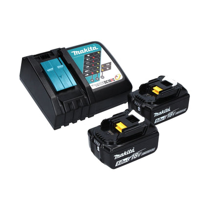 Makita DCL 180 RT B aspirador de batería 18 V negro + 2x baterías 5,0 Ah + cargador