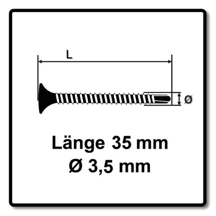 SPAX GIX-D Schnellbauschrauben 3,5 x 35 mm 5000 Stk ( 5x 1991170350356 ) Bohrspitze Phosphatiert Vollgewinde Trompetenkopf Kreuzschlitz H2