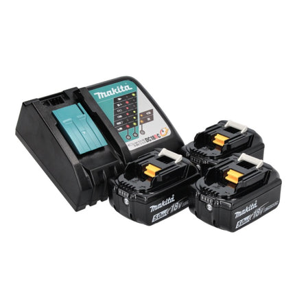 Makita DLX 2334 J Set 18V con: DHP 485 50 Nm Brushless + DGA 504 125 mm Brushless + 3x Batterie 3,0 Ah + Caricabatterie + Valigetta Makpac
