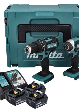 Makita DLX 2131 JX1 akumulatorowy zestaw combo 18 V z DHP 482 62 Nm + DTD 152 165 Nm + 3x akumulator 3,0 Ah + ładowarka + Makpac
