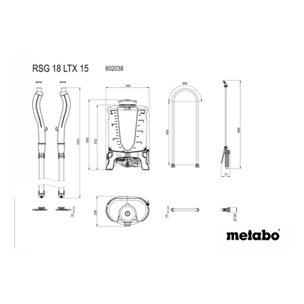 Metabo RSG 18 LTX 15 pulverizador de mochila a batería 18 V 15 L 3,0 bar Solo (602038850) - sin batería, sin cargador