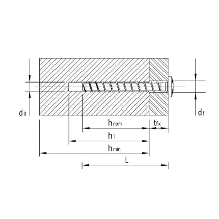 HECO MULTI MONTI plus MS Screw Anchor 7.5x40mm, Concrete Screw, Round and Flat Head, T-Drive, Blue Zinc Plated, A2K, 100 pcs. (49854)