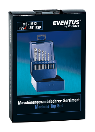 Exact HM76 Maschinengewindebohrer Sortiment 7 tlg. M3 - M12 ( 10396 ) HSS-E 35° RSP metrisch - Toolbrothers