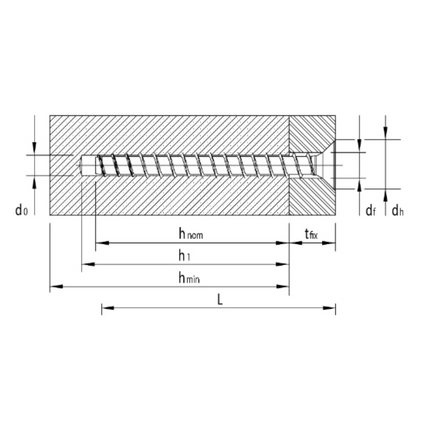 HECO MULTI MONTI plus F Vis d'ancrage, 6,0 x 40mm, Vis à béton, Tête fraisée, Zingué bleu, A2K, 400 pcs. (4x 49860)