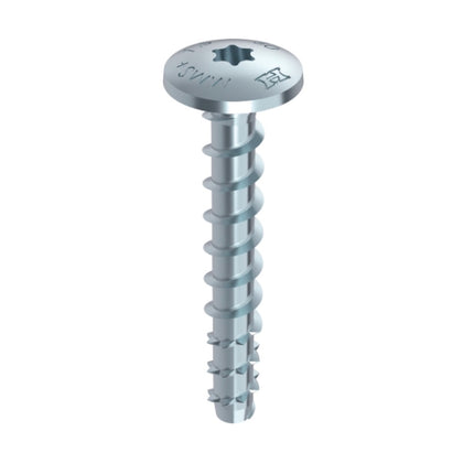 HECO MULTI MONTI plus MS Screw Anchor 7.5 x 35mm Concrete Screw flat round head T-Drive galvanised blue A2K 200 pcs (2x 49827)