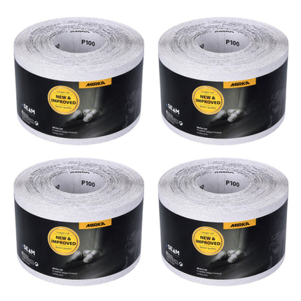 Mirka BASECUT Schleifpapier 115 mm x 50 m P100 4x Schleifrolle ( 4x 2251100110N ) Universal Schleifpapier