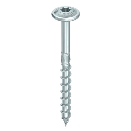HECO TOPIX plus Profi Holzbauschraube 8,0 x 220 mm 100 Stück ( 2x 61330 ) Teilgewinde Holzschraube, Tellerkopf,  T-Drive, verzinkt blau, A3K - Toolbrothers