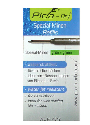 Pica DRY Longlife Automatic Pen Tieflochmarker ( 3030 ) + 10 tlg. Spezial Minen Set Wasserstrahlfest Grün ( 4042 ) - Toolbrothers