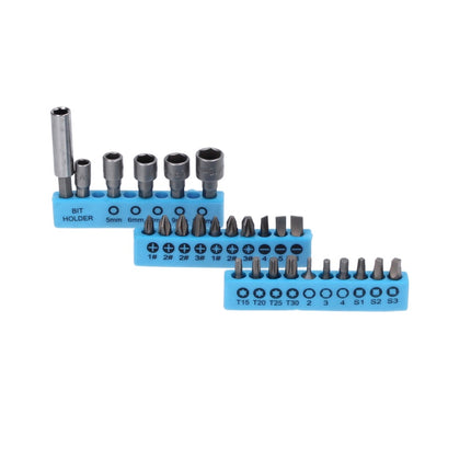 Makita DHP 482 RF1 Perceuse-visseuse à percussion sans fil 18 V 62 Nm + 1x Batterie 3,0 Ah + Chargeur + Jeu de 26 douilles à embouts