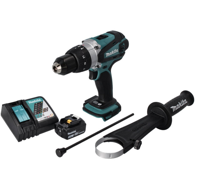 Taladro atornillador a batería Makita DHP 458 RT1 18 V 91 Nm + 1x batería 5.0 Ah + cargador