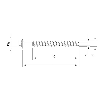 HECO MULTI MONTI plus SS Vite di ancoraggio 12,0 x 80 mm - 25 pz. ( 48407 ) Vite per calcestruzzo, testa esagonale zincata blu, A2K