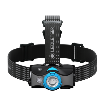 Ledlenser MH7 LED Lampada frontale 600 lm IPX4 nera / blu ( 502155 ) + 1x Batteria + 1x Cavo di carica