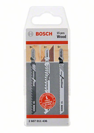 Bosch Stichsägeblatt Set 15tlg. für Holzarbeiten ( 2607011436 ) HCS / CT / BIM