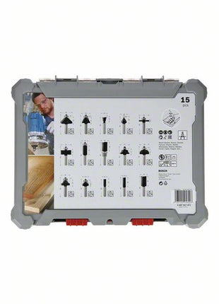 Bosch Mixed Fräser Set 15 tlg. 6 mm Schaft ( 2607017471 ) für Oberfräsen