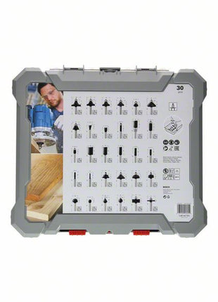 Bosch Mixed Fräser Set 6 mm 30 tlg. + Koffer ( 2607017474 ) für Oberfräsen mit Rundschaft