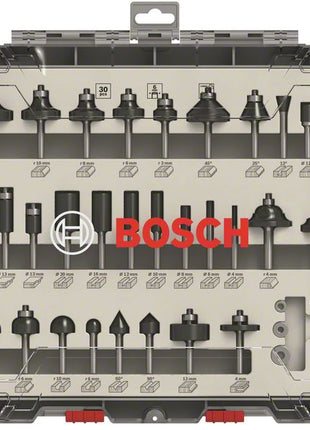 Bosch Mixed Fräser Set 6 mm 30 tlg. + Koffer ( 2607017474 ) für Oberfräsen mit Rundschaft