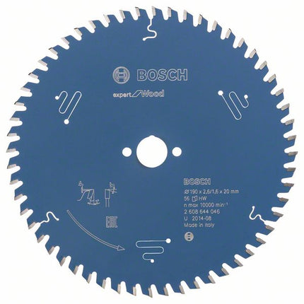 Lame de scie circulaire Bosch Expert for Wood 190 x 20 x 2,6 mm 56 dents pour le bois ( 2608644046 )